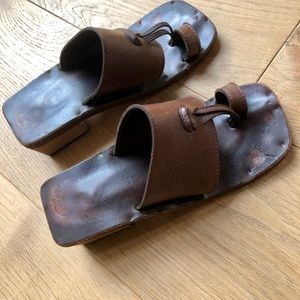 Jutta Neumann Handcrafted Brown Leather Kim Sandal